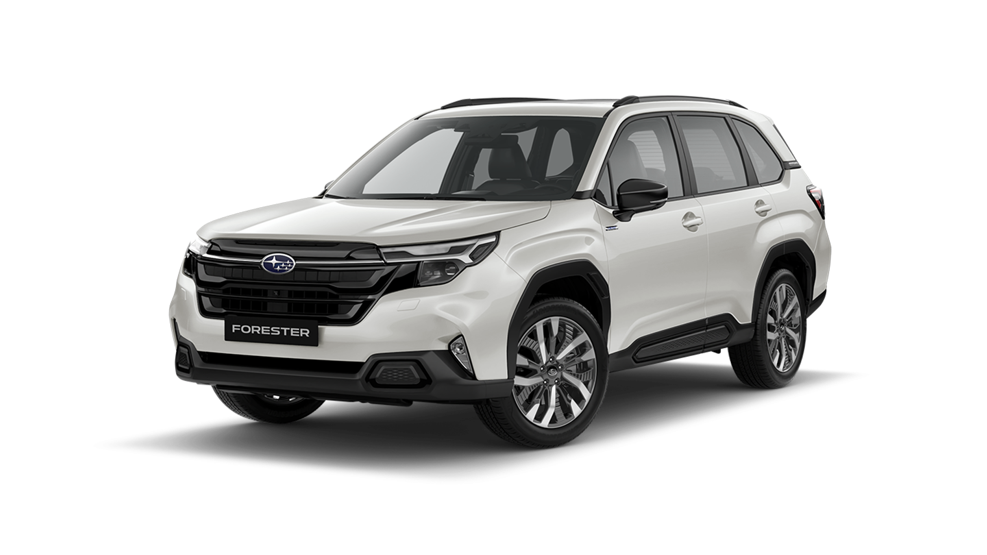 2025 Subaru Forester Sport in Crystal White Pearl — front three-quarter view